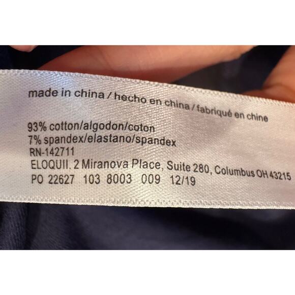 Eloquii Navy Blue Wrap Top Women’s Size 14 16 Short Sleeve V Neck Work Stretch - Picture 5 of 5